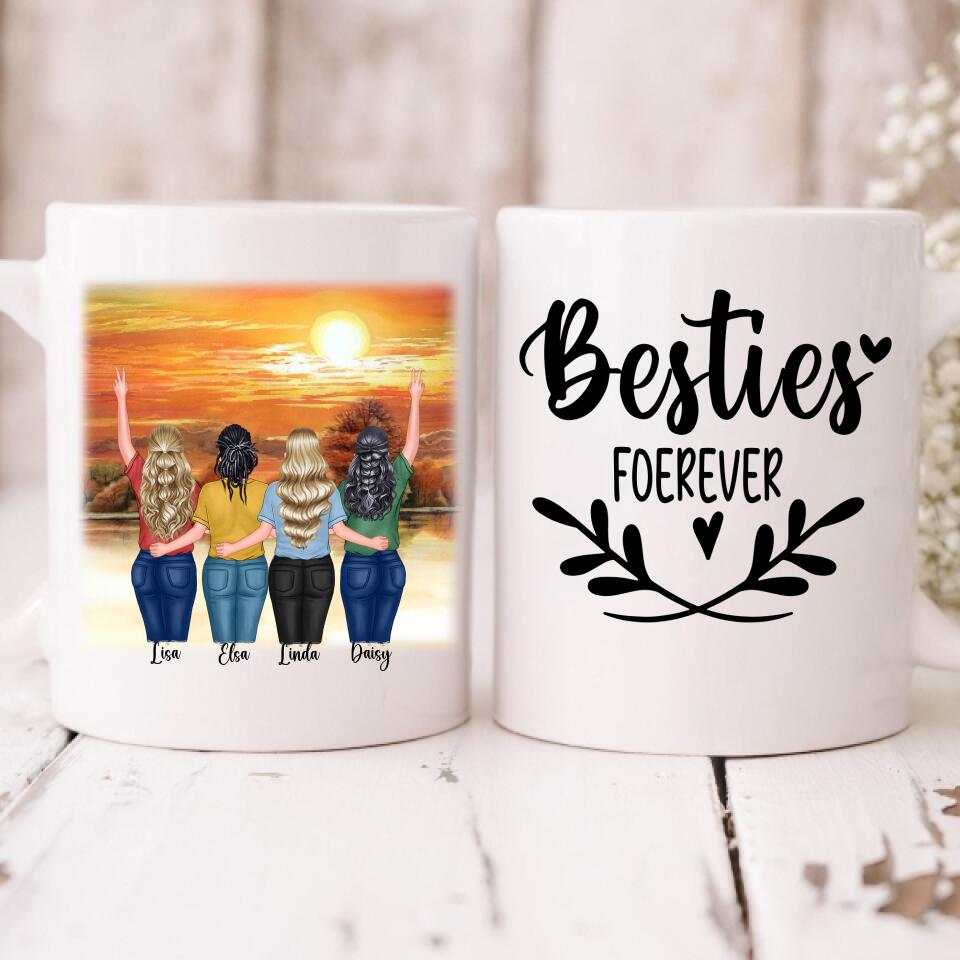 Sunset With Best Friends - " Besties Forever " Personalized Mug - VIEN-CML-20220228-01