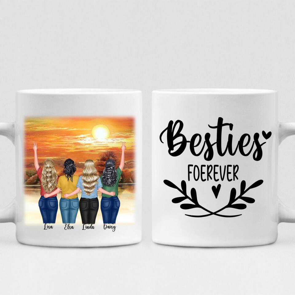 Sunset With Best Friends - " Besties Forever " Personalized Mug - VIEN-CML-20220228-01