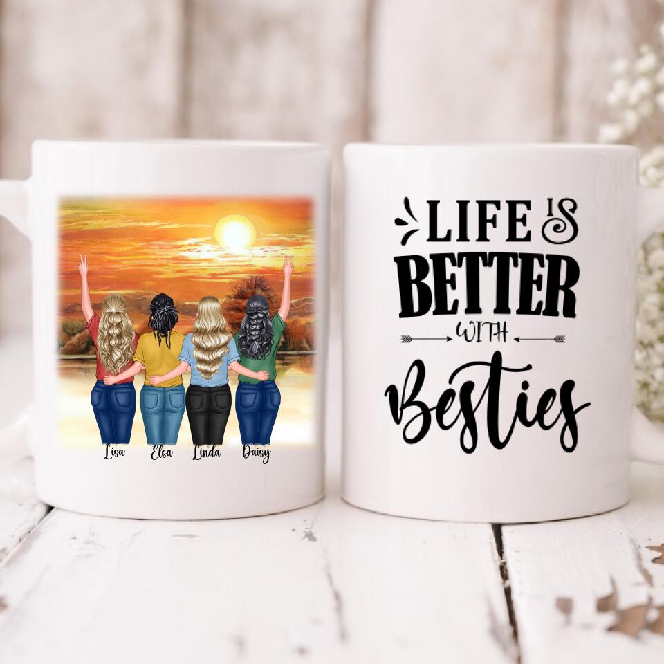 Sunset With Best Friends - " Life Is Better With Besties " Personalized Mug - VIEN-CML-20220228-01