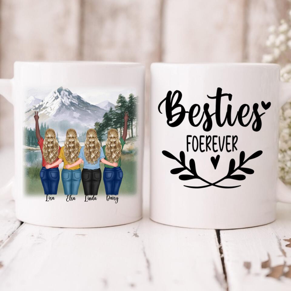 Best Friends Picnic - " Besties Forever " Personalized Mug -  VIEN-20220215-02
