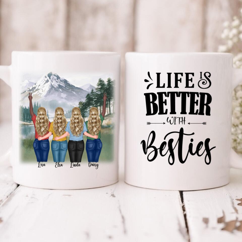 Best Friends Picnic - " Life Is Better With Besties " Personalized Mug -  VIEN-20220215-02