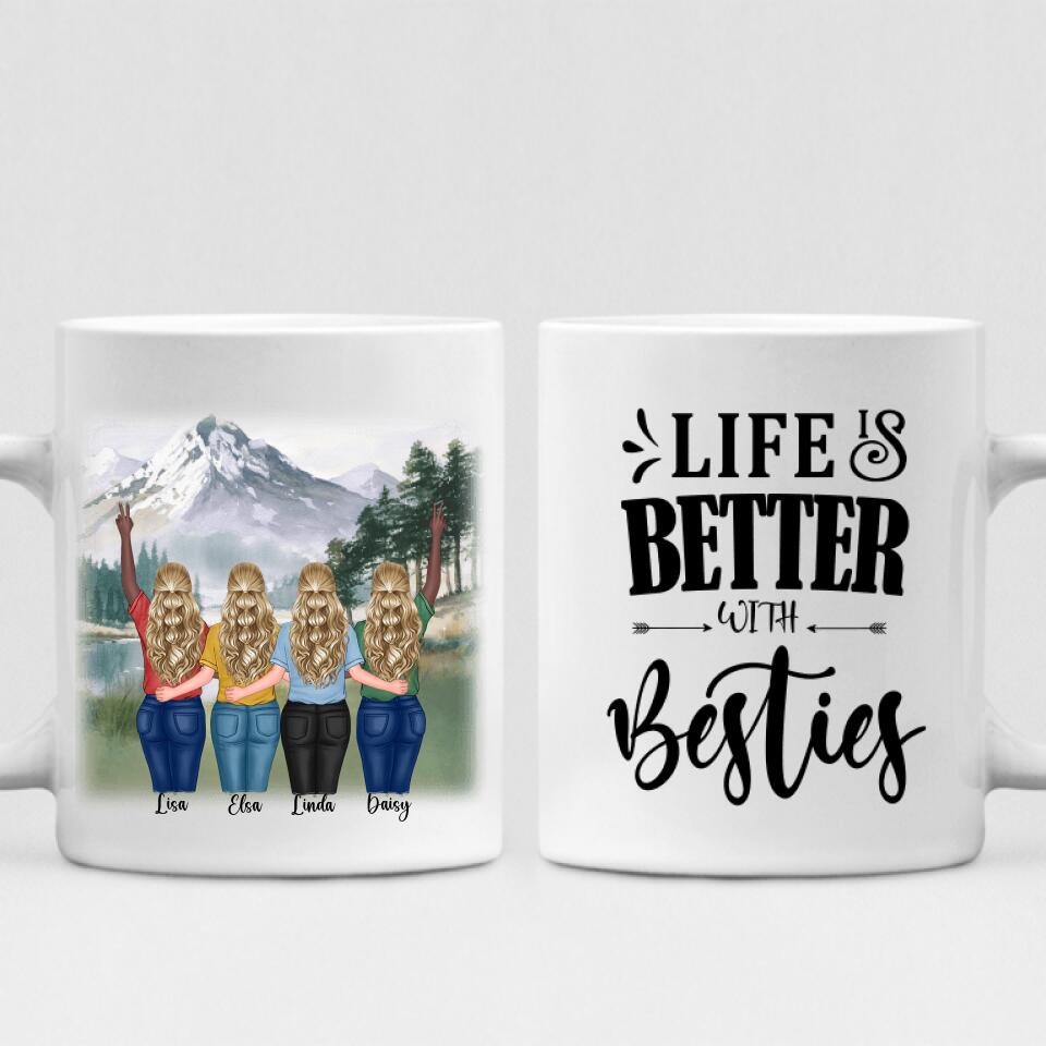 Best Friends Picnic - " Life Is Better With Besties " Personalized Mug -  VIEN-20220215-02