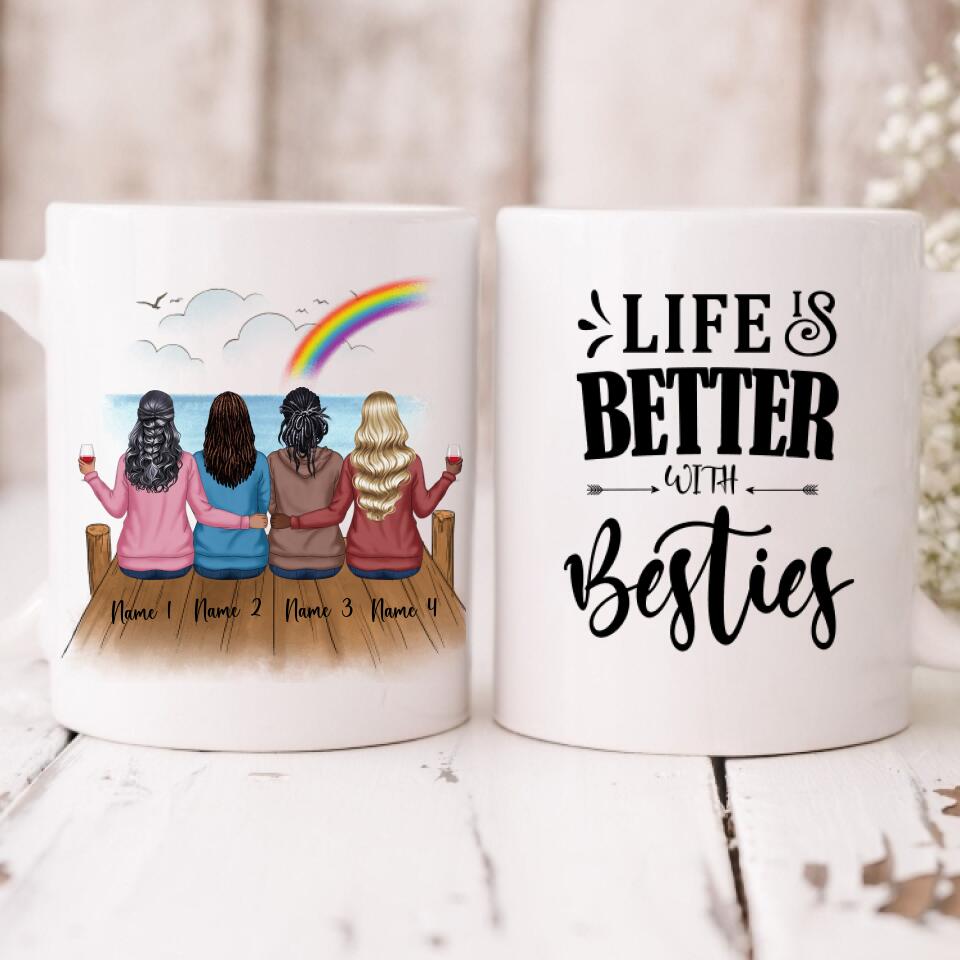 The Rainbow Sisters - " Life Is Better With Besties " Personalized Mug - NGUYEN-CML-20220110-01