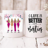 Party Best Friends - " Life Is Better With Besties " Personalized Mug - VIEN-CML-20220113-02