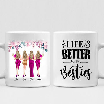 Party Best Friends - " Life Is Better With Besties " Personalized Mug - VIEN-CML-20220113-02