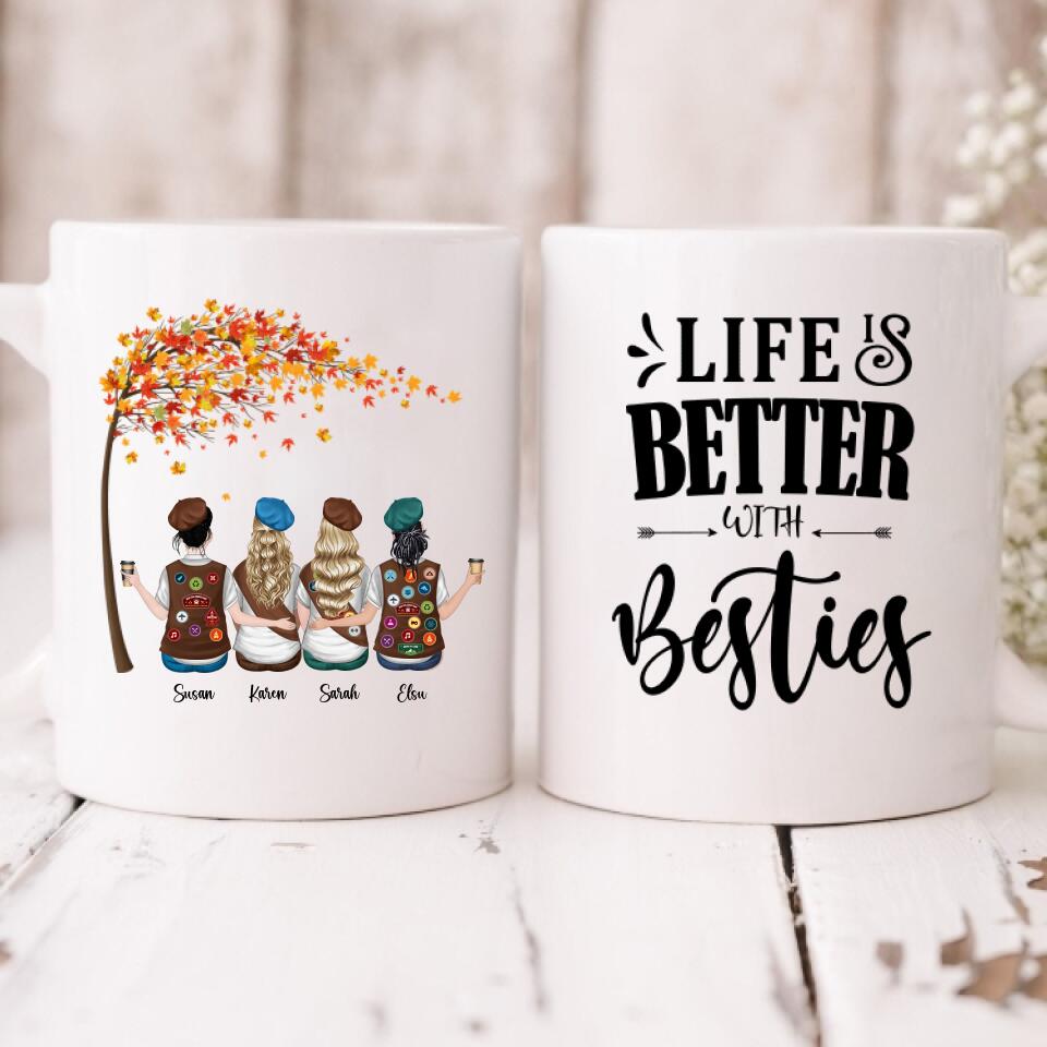 Best Friends Girl Scout - " Life Is Better With Besties " Personalized Mug - CUONG-CML-20220112-01
