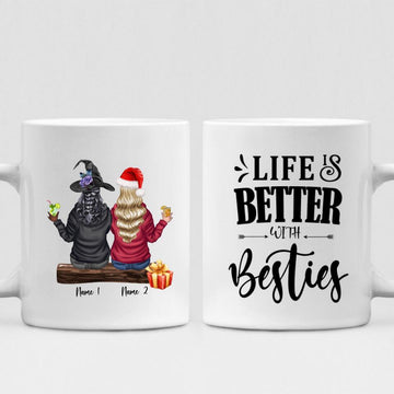Christmas Halloween Best Friends - " Life Is Better With Besties " Personalized Mug - NGUYEN-CML-20220111-03
