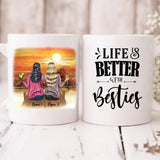 Sunset Best Friends - " Life Is Better With Besties " Personalized Mug - NGUYEN-CML-20220108-02