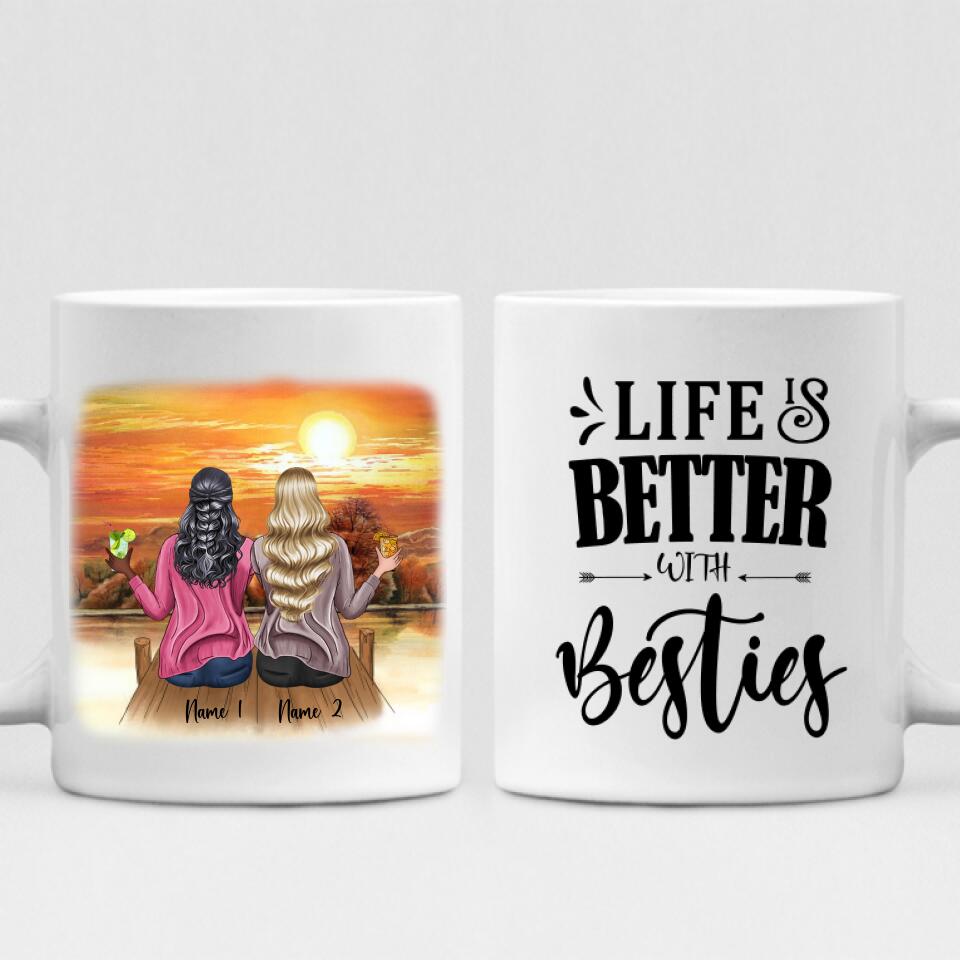 Sunset Best Friends - " Life Is Better With Besties " Personalized Mug - NGUYEN-CML-20220108-02