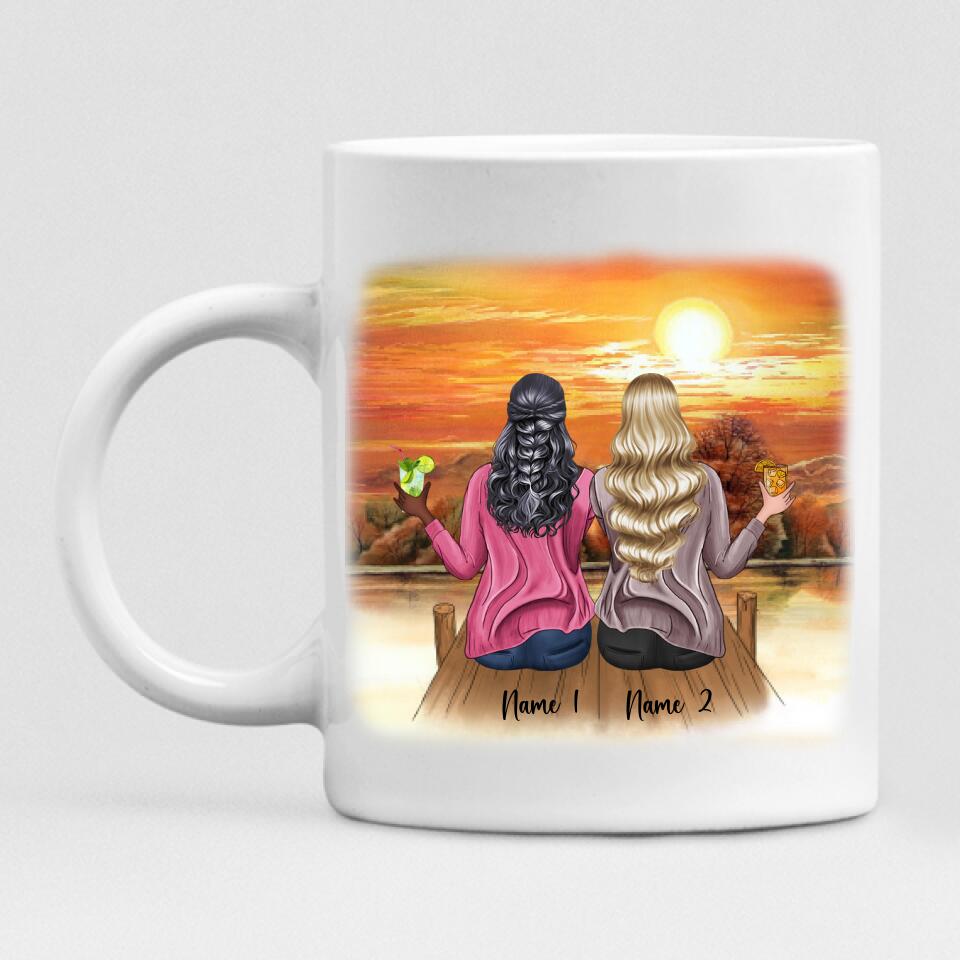 Sunset Best Friends - " Not Sisters By Bloods But Sisters By Heart " Personalized Mug - NGUYEN-CML-20220108-02