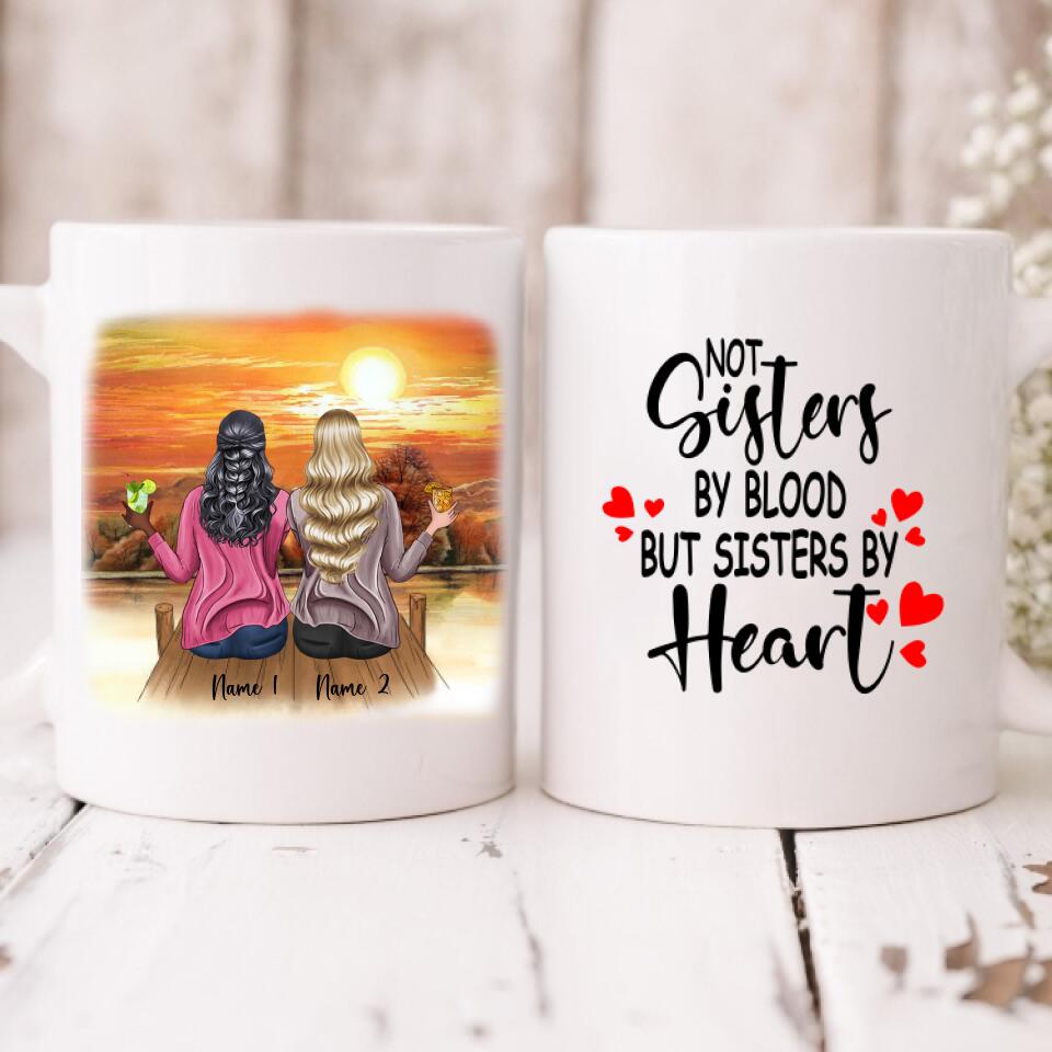 Sunset Best Friends - " Not Sisters By Bloods But Sisters By Heart " Personalized Mug - NGUYEN-CML-20220108-02