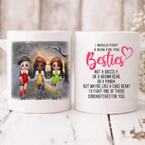 Winter Sisters - " I Would Fight A Bear For You Bestie... " Personalized Mug - NGUYEN-CML-20220108-01