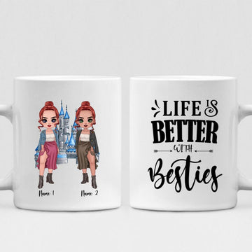 Besties Chibi Cute - " Life Is Better With Besties " Personalized Mug - NGUYEN-CML-20220106-01