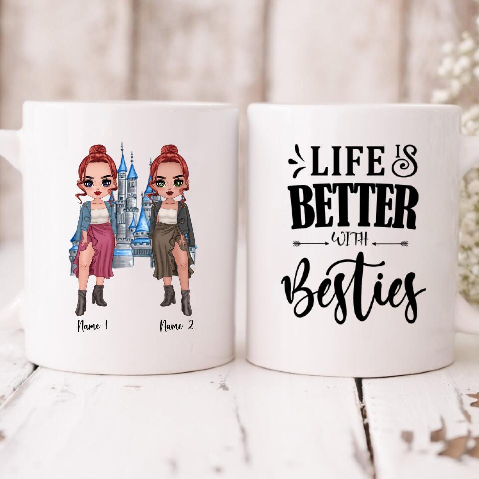 Besties Chibi Cute - " Life Is Better With Besties " Personalized Mug - NGUYEN-CML-20220106-01