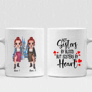 Besties Chibi Cute - " Not Sisters By Bloods But Sisters By Heart " Personalized Mug - NGUYEN-CML-20220106-01