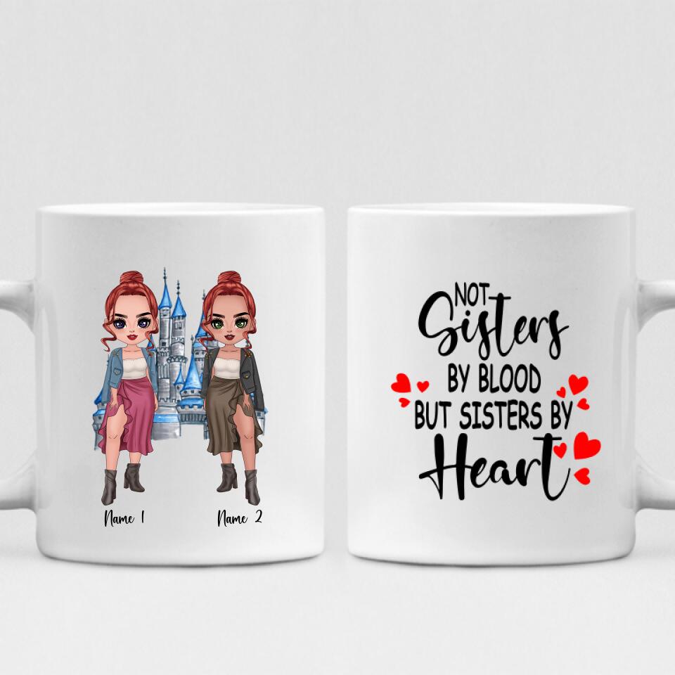 Besties Chibi Cute - " Not Sisters By Bloods But Sisters By Heart " Personalized Mug - NGUYEN-CML-20220106-01