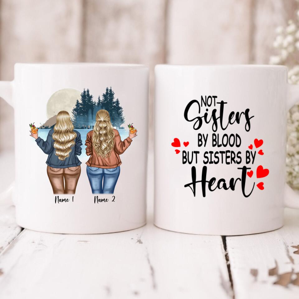 Chilling By The Lake With Bestie - " Not Sisters By Bloods But Sisters By Heart " Personalized Mug - NGUYEN-CML-20220106-02