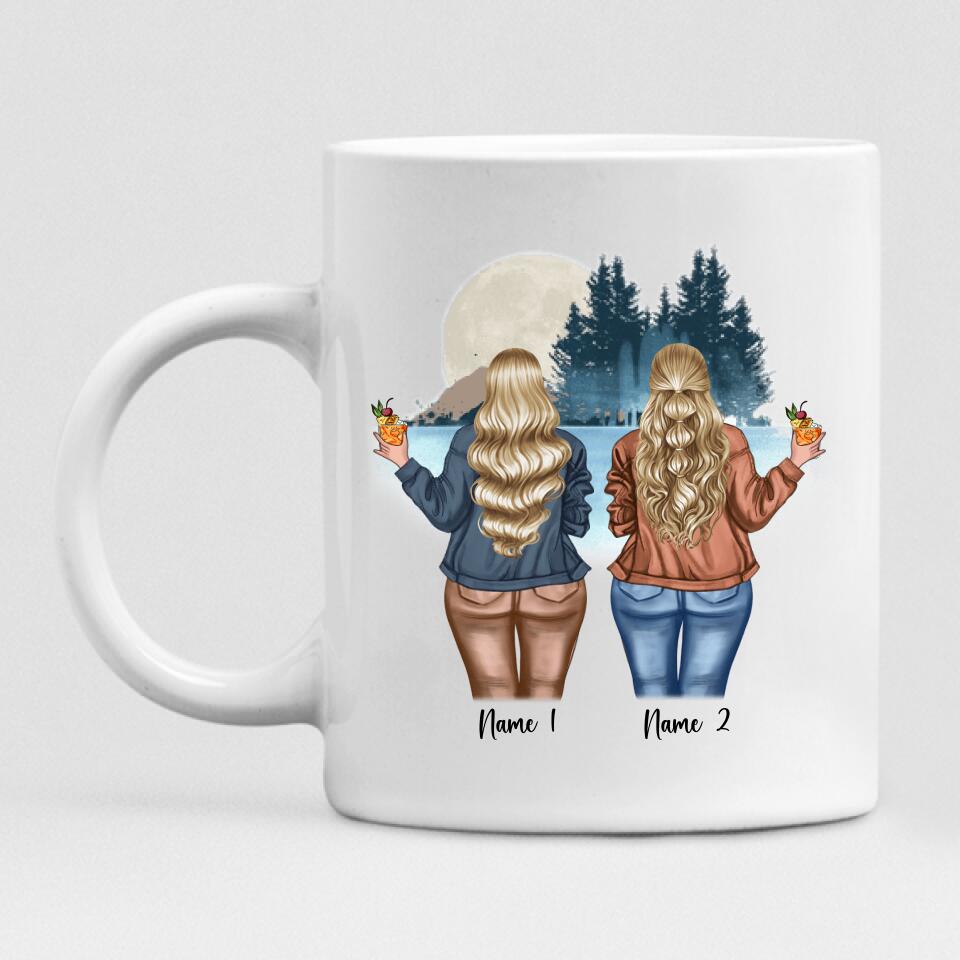 Chilling By The Lake With Bestie - " Not Sisters By Bloods But Sisters By Heart " Personalized Mug - NGUYEN-CML-20220106-02