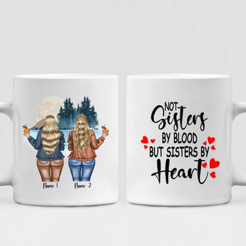 Chilling By The Lake With Bestie - " Not Sisters By Bloods But Sisters By Heart " Personalized Mug - NGUYEN-CML-20220106-02
