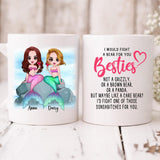 Mermaid Chibi Cute - " I Would Fight A Bear For You Bestie... " Personalized Mug - VIEN-CML-20220106-01