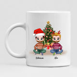 Xmas Best Friends Chibi - " Coffee & Christmas Music " Personalized Mug - VIEN-CML-20220108-01