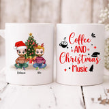 Xmas Best Friends Chibi - " Coffee & Christmas Music " Personalized Mug - VIEN-CML-20220108-01