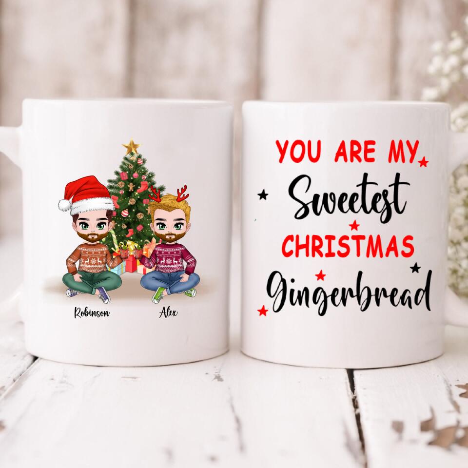 Xmas Best Friends Chibi - " You Are My Sweetest Christmas Gingerbread " Personalized Mug - VIEN-CML-20220108-01