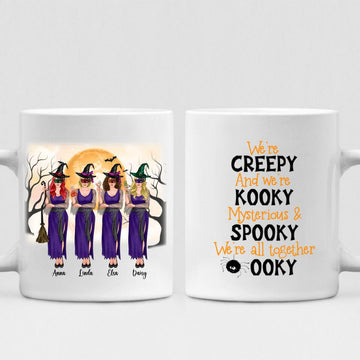 Besties Take Halloween - " We’re Creepy And We’re Kooky Mysterious & Spooky We’re All Together " Personalized Mug - VIEN-CML-20220221-01