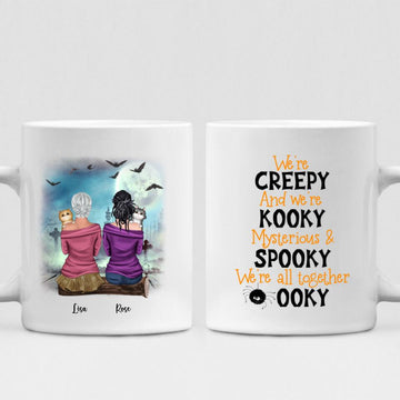 Halloween Costume Girls & Cats - " We’re Creepy And We’re Kooky Mysterious & Spooky We’re All Together " Personalized Mug - CUONG-CML-20220108-02