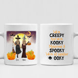 Besties Halloween - " We’re Creepy And We’re Kooky Mysterious & Spooky We’re All Together " Personalized Mug - VIEN-CML-20220105-02