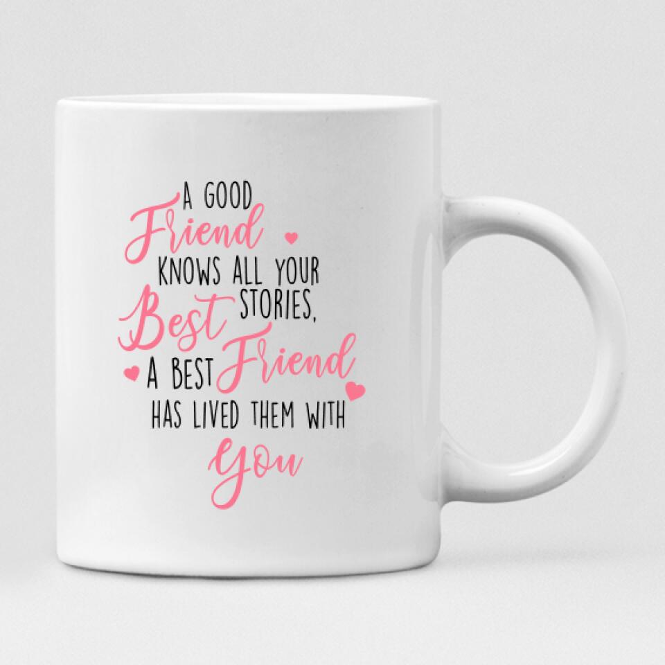 Best Friends Snowmobiling - " A Good Friend Knows All Your Best Stories. A Best Friend Has Lived Them With You " Personalized Mug - VIEN-CML-20220214-02
