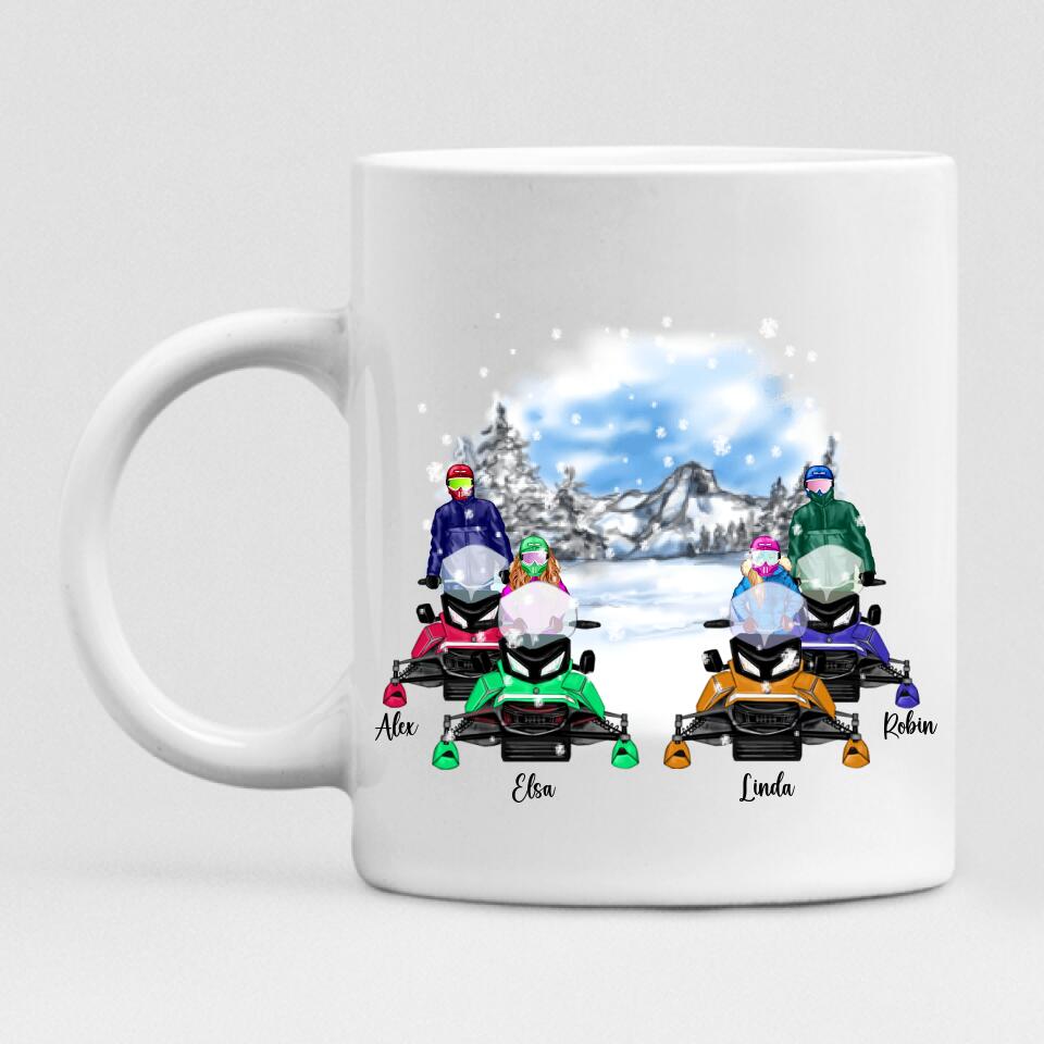 Best Friends Snowmobiling - " Best Friends Forever Never Apart May Be In Distance But Never At Heart " Personalized Mug - VIEN-CML-20220214-02