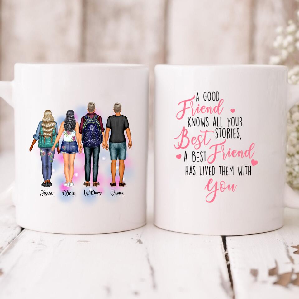 Best Friend - " A Good Friend Knows All Your Best Stories. A Best Friend Has Lived Them With You " Personalized Mug - PHUOC-CML-20220211-01