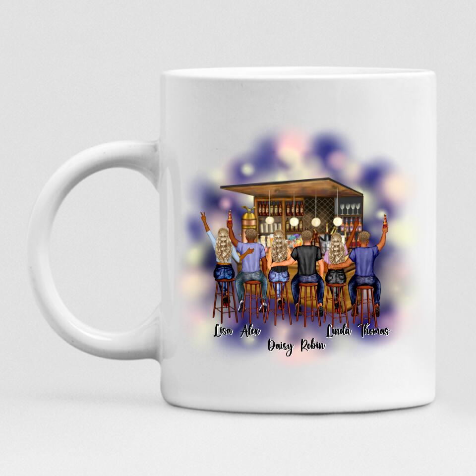 Best Friends Having Fun Pub Bar- " A Friend Is Someone Who Knows All About You And Still Loves You " Personalized Mug - VIEN-CML-20220211-01