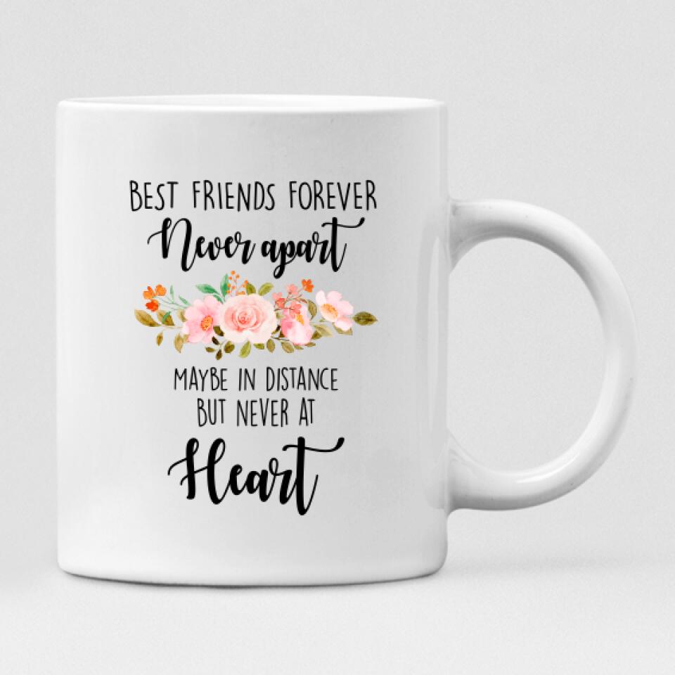 Best Friends Having Fun Pub Bar- " Best Friends Forever Never Apart May Be In Distance But Never At Heart " Personalized Mug - VIEN-CML-20220211-01