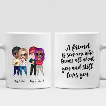 Drinking With Best Friends - " A Friend Is Someone Who Knows All About You And Still Loves You " Personalized Mug - NGUYEN-CML-20220117-01