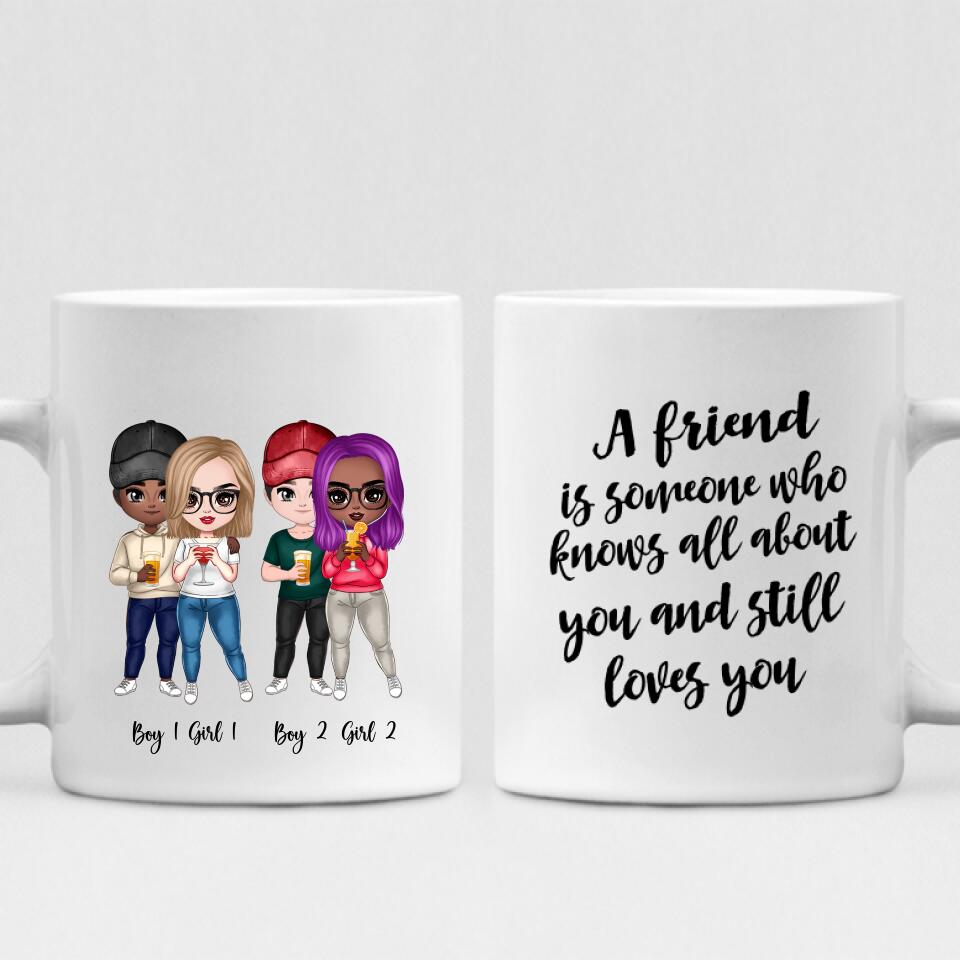 Drinking With Best Friends - " A Friend Is Someone Who Knows All About You And Still Loves You " Personalized Mug - NGUYEN-CML-20220117-01