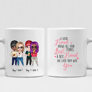 Drinking With Best Friends - " A Good Friend Knows All Your Best Stories. A Best Friend Has Lived Them With You " Personalized Mug - NGUYEN-CML-20220117-01