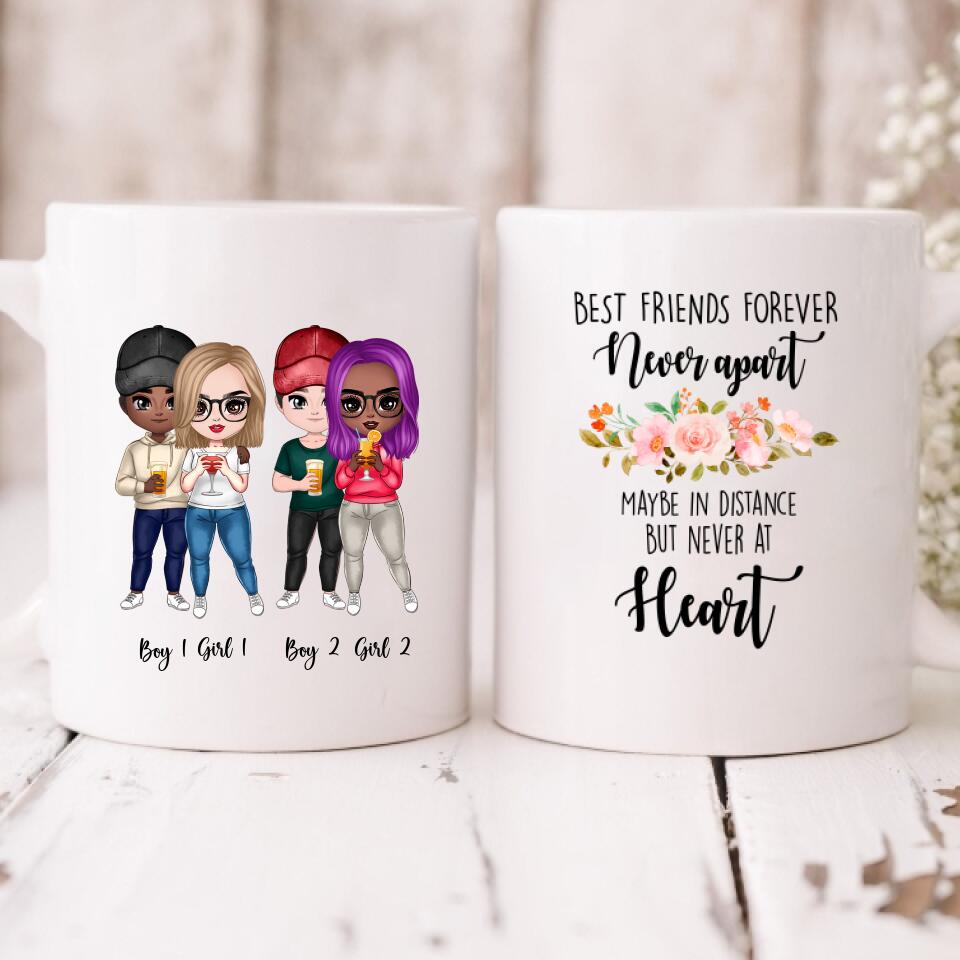 Drinking With Best Friends - " Best Friends Forever Never Apart May Be In Distance But Never At Heart " Personalized Mug - NGUYEN-CML-20220117-01