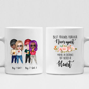Drinking With Best Friends - " Best Friends Forever Never Apart May Be In Distance But Never At Heart " Personalized Mug - NGUYEN-CML-20220117-01