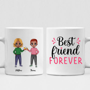 Best Friend Chibi Cute - " Best Friend Forever " Personalized Mug - CUONG-CML-20220107-04
