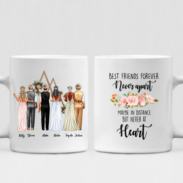 Bride And Groom Wedding - " Best Friends Forever Never Apart May Be In Distance But Never At Heart " Personalized Mug - CUONG-CML-20220115-02
