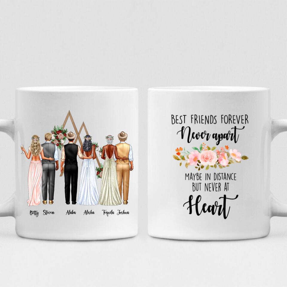 Bride And Groom Wedding - " Best Friends Forever Never Apart May Be In Distance But Never At Heart " Personalized Mug - CUONG-CML-20220115-02