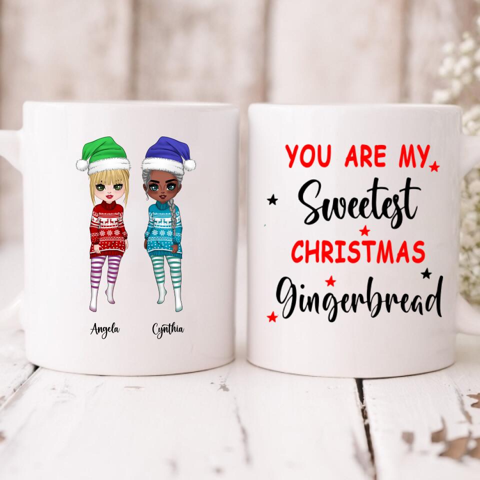 Christmas Girls Chibi Cute - " You Are My Sweetest Christmas Gingerbread " Personalized Mug - CUONG-CML-20220107-05