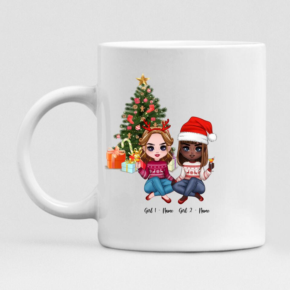 Christmas Besties Chibi Cute - " Coffee & Christmas Music " Personalized Mug - NGUYEN-CML-20220112-01