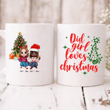 Christmas Besties Chibi Cute - " CoDid Girl Loves Christmas " Personalized Mug - NGUYEN-CML-20220112-01