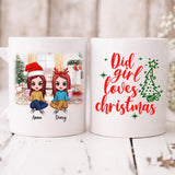 Merry Christmas Best Friends Wool Pajamas Chibi Cute - " Did Girl Loves Christmas " Personalized Mug - VIEN-CML-20220108-03