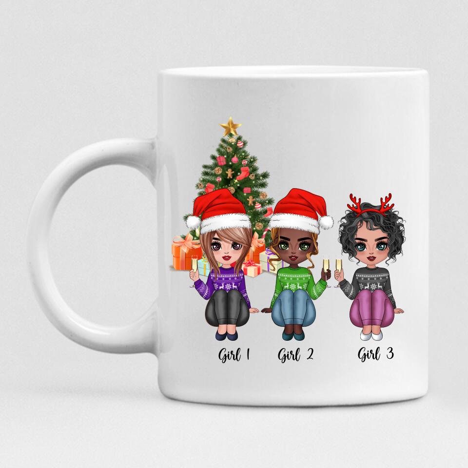 Christmas Best Friends Chibi Cute - " May Your Days Be Mery & Bright " Personalized Mug - NGUYEN-CML-20220107-02
