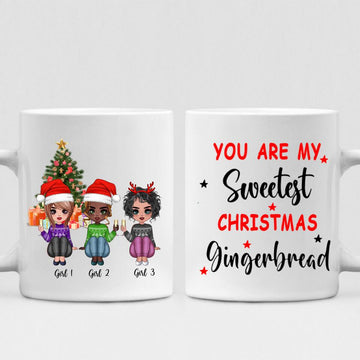 Christmas Best Friends Chibi Cute - " You Are My Sweetest Christmas Gingerbread " Personalized Mug - NGUYEN-CML-20220107-02