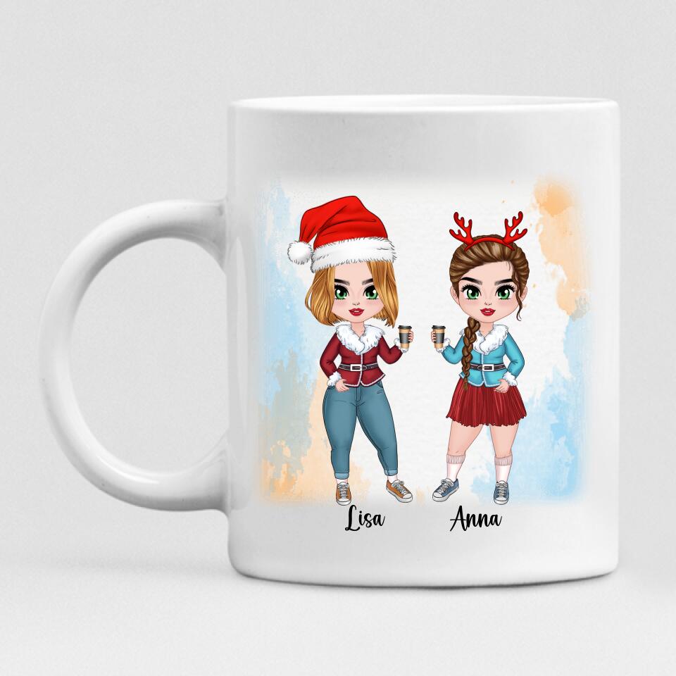 Xmas Besties Chibi Cute - " Coffee & Christmas Music " Personalized Mug - VIEN-CML-20220107-04